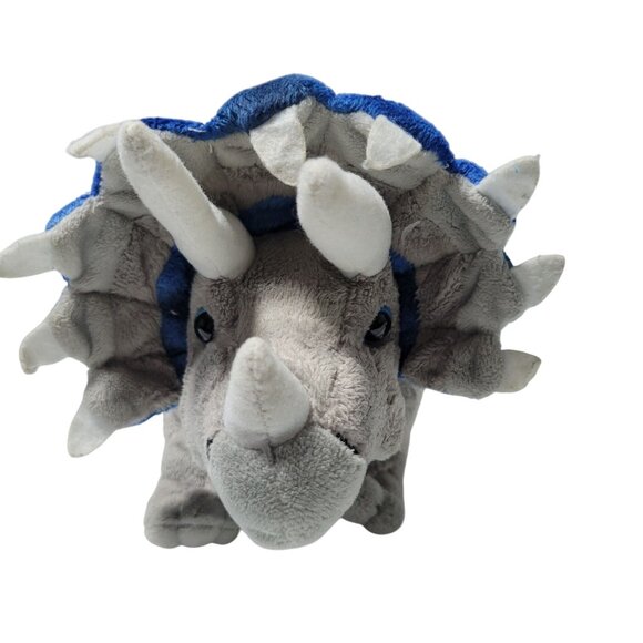 Adventure Planet Triceratops Dinosaur 13 inch Plush Blue Gray Stuffed Animal Toy - Picture 2 of 9